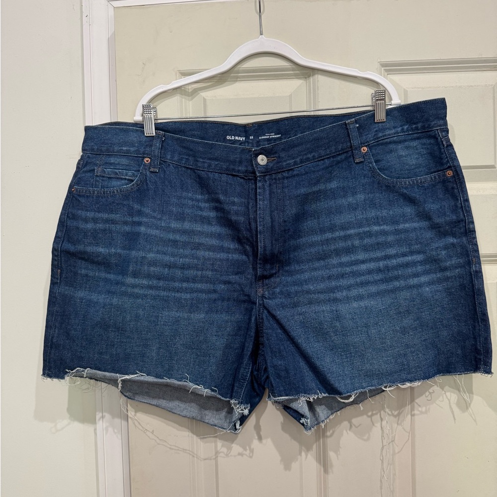 Old Navy Blue Jean Shorts with Raw Hem and Distressed Look